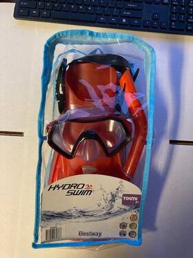 25046 Bestway Kids Snorkel Set Mask Fins Dry Top Tube 7 Age Beach / Pool Fun