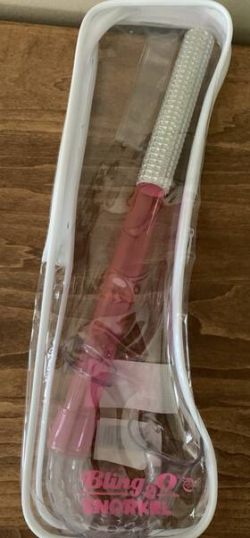 Bling2o 2404429 Swim Snorkel Pink With Silver And Rhinestones Pool Beach New Neiman Marcus