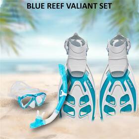 Blue Reef 840014189472 Valiant Snorkel Mask Set Small/medium Turquoise Snorkeling Gear For