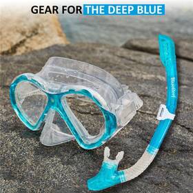 Blue Reef 840014189496 Sentinel Snorkel Mask Set Turquoise Snorkeling Gear For Adults In