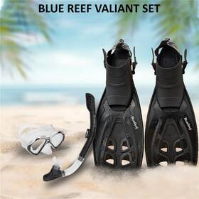 Blue Reef 840014189519 Sentinel Snorkel Mask Set Large/x-large Black Snorkeling Gear For Adu