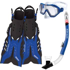 Body Glove 882930151164 Aquatic Predator Purge Mask Snorkel And Fins Set Large Blue/black