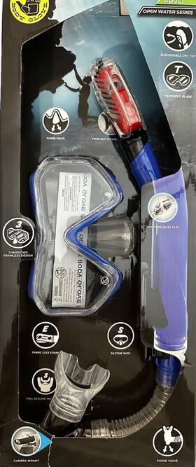 Bgl24014cmb-2 Body Glove Mascara De Buceo Snorkel Mask Submersible Adult Combo Camera Mount
