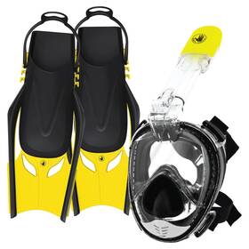 Body Glove Css18834 Aire Free Breath Mask/snorkel/fins Complete Set - Black Sm/md