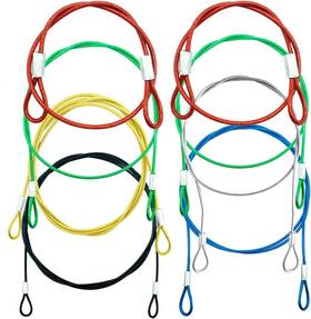 9p-coated-lanyard-us Brand Ackllr 8 Pack Safety Stainless Steel Tethers Colorful Coated Red Yellow Black