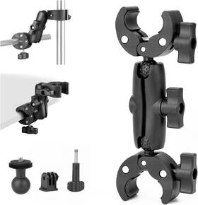 Brdrc 029082698943 Double Clamp Mount Umbrella Holder Camera For Chair Black