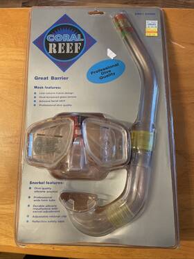 82996 Coral Nos Reef Snorkel And Clear Water Tempered Glass Mask Set Professional Diver