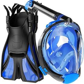 Cozia Design Snorkel Set With Mask Swim Fins Included Free Breathing