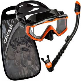 Cressi 022983085753 Used Pano 3 Mask Supernova Dry Adult Size Snorkel Combo Packages-black /