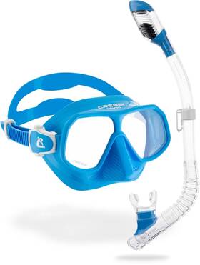Cressi 022983253688 Rombo And Mini Dry Snorkel Kits Azure/clear