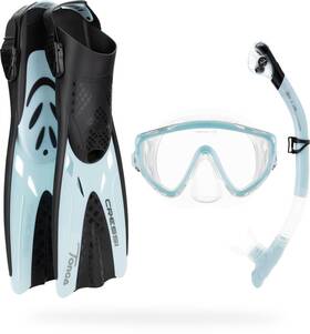 Cressi 022983255446 Tino Adventure Set Clear/ice Cyan S/m
