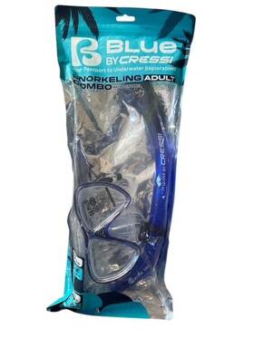 Cressi 022983980799 Blue Snorkeling Adult Combo Mask And Snorkel - New Sealed