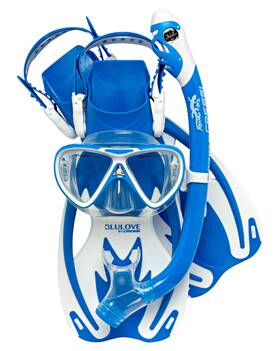 Cressi 092733187745 Rocks Pro Snorkel Set For Kids Blue/white S/m - High Quality