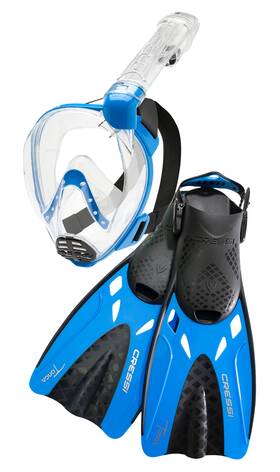 Cressi 092733193869 Baron And Tonga Snorkeling Sets Clear/blue L/xl - Hypoallergenic