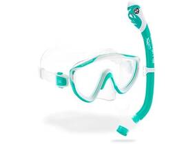 Cressi 194482064732 Tinetto And Iguana Dry Mask Snorkel Kits Aqua Green/white