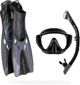 Cressi 194482066347 Snorkeling Set- Short Adjustable Fins Mask And Dry Snorkel