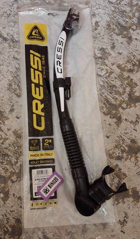 Es258130 Cressi 258130 Alpha Ultra Dry Snorkel Adult Size Aerotore Black
