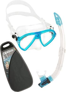 Cressi 313029412434 Ocean Vip Mask Snorkel Combo - Light Blue