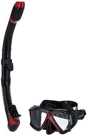 Cressi 810026085130 Panorama Quattro Panoramic Snorkel Mask Dry Set With Snor
