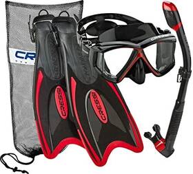 Cressi 810026086779 Italian Design Panoramic View Tempered Glass Lens Snorkel Mask Dry