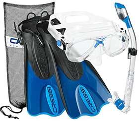 Cressi 810026086861 Italian Collection Palau Adjustable Fin Snorkel Mask Set W