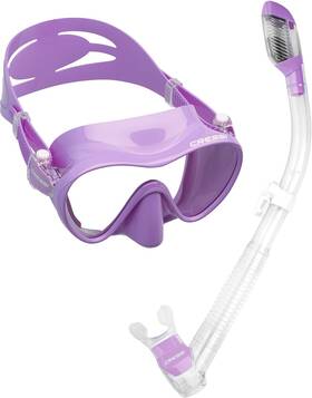 Cressi 852688833346 Scuba Diving Snorkeling Freediving Mask Snorkel Set Lilac