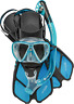 Dm210422 Cressi Adult Snorkeling Set Mask Dry Snorkel Adjustable Fins Ideal For Travel