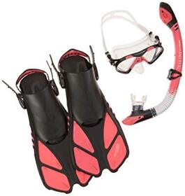 Cressi Bntmfss Rd-lg Adjustable Mask Fin Snorkel Set With Carry Bag Size 9