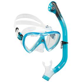 Dm232626 Cressi Used Ikarus Mask With Orion Dry Snorkel Combo - Translucent Aquamarine