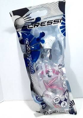 Dm234242 Cressi Adult Snorkeling Kit Combo Mask Dry Snorkel Ikarus Orion Pink New Sealed