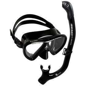 Dm235520-dm235550 Cressi The Ikarus Mask And Orion Dry Snorkel Combo Set