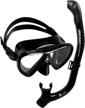 Dm245555 Cressi Ikarus And Orion Dive Mask Set Black - Premium Underwater Gear