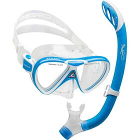 Dm262030 Cressi Used Pegaso Mask And Iguana Snorkel Semi-dry Kids Package - Blue / White
