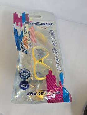 Dm271030 Cressi Pegaso Mask And Iguana Snorkel Dry Kids Package Yellow