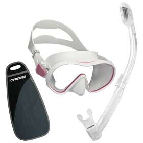 Dm333430 Cressi Used F-dual And Supernova Dry Snorkel Combo - White/pink
