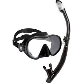 Dm415050 Cressi F-dual Panoramic Frameless Mask And Tao Dry-top Snorkel Combo Black
