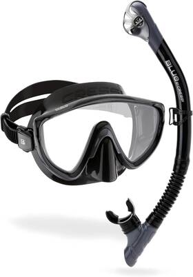 Dm435072 Cressi Adult Wide View Single Lens Snorkeling Mask And Dry Snorkel - Tino Scilla