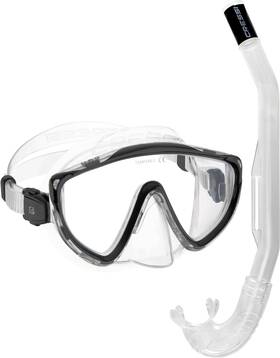 Dm440050 Cressi Tino And Island 2.0 Mask Snorkel Kits Clear/black