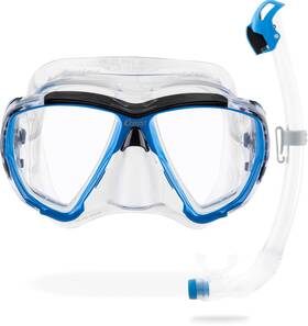 Cressi Dm540022 Big Eyes And Seal Dry Mask Snorkel Kits Clear/azure