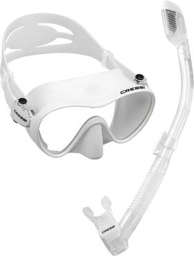 Usc283000 Cressi Scuba Diving Snorkeling Freediving Mask Snorkel Set White