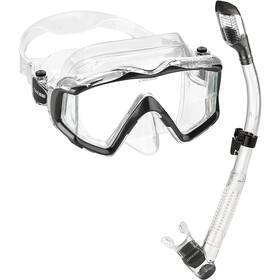 Usc400072 Cressi Used Pano 4 Dive Mask And Supernova Dry Snorkel Combo - Clear/titanium