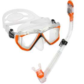 Xds448085 Cressi Used Pano 4 Mask Supernova Dry Adult Snorkel Set - Clear / Orange
