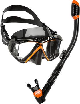 Xds448580 Cressi Open Box Panoramic 4 Window Mask Supernova Dry Adult Snorkel Combo