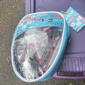 Cressi Xdt0360040 Baron Xs Full Face Snorkeling Mask Clear/pink Xs/s