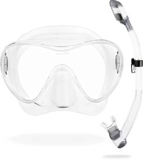 Cressi Yds280000 F1 And Supernova Dry Mask Snorkel Kits Clear/silver