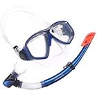 Ctz01 Diving Packages Top Snorkel Mask Set Snorkeling Blue 192589558031