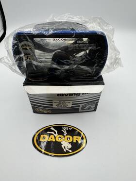 Dm51 Dacor Vintage Scuba Mask Tempered Lens Blue And Black Nos