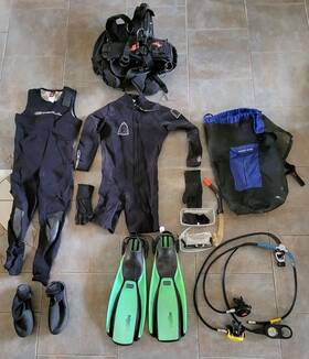 Mk-15 Dacor Complete Sucba Set Nice Scuba Pro Bcd Fins Mask Wetsuit More