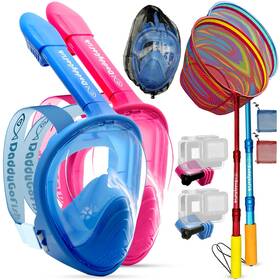 Daddygofish 850060873195 Kids Snorkel Mask Snorkle Snorkeling Gear With Camera Mount Extendable Te