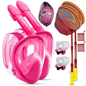 Daddygofish 850060873218 Kids Snorkel Mask Snorkle Snorkeling Gear With Camera Mount Extendable Te
